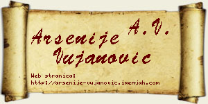 Arsenije Vujanović vizit kartica